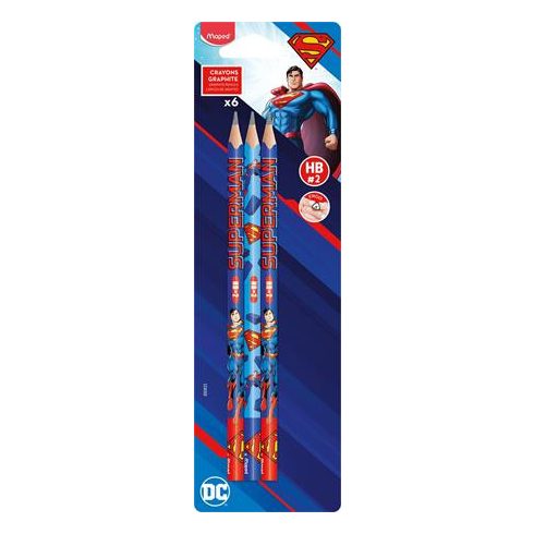 Grafitceruza, HB, háromszögletű, MAPED "Superman", 6 db