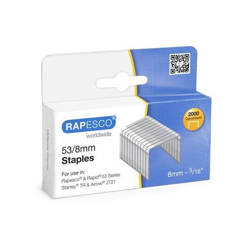 Tűzőkapocs, 53/8, horganyzott, RAPESCO