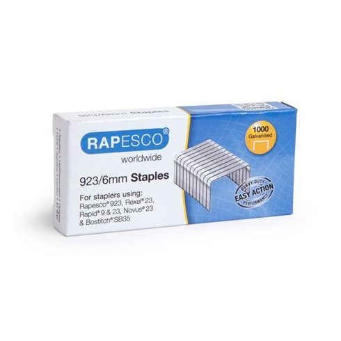 Tűzőkapocs, erős, 923/6, horganyzott, RAPESCO