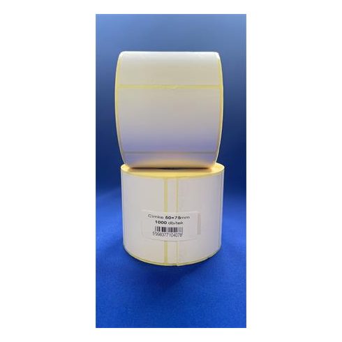 Etikett, thermo, 50x75 mm, 1000 etikett/tekercs, fehér