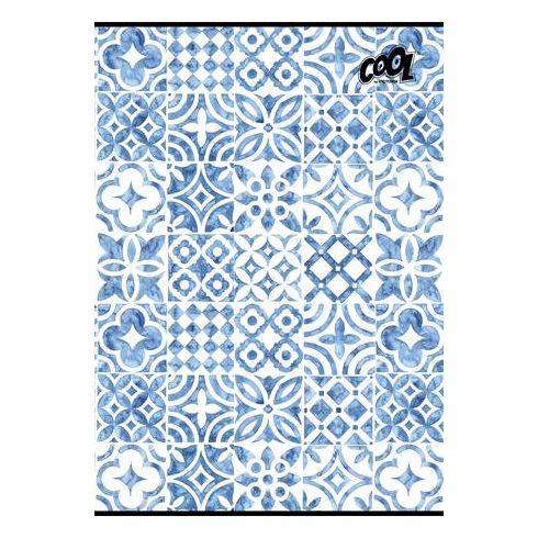 Füzet, tűzött, A4, kockás, 80 lap, COOL BY VICTORIA "Mediterrain patterns"