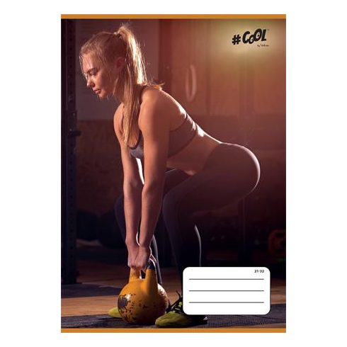 Füzet, tűzött, A5, vonalas, 32 lap, 4-8. osztály, COOL BY VICTORIA, "Fitness life", "21-32"