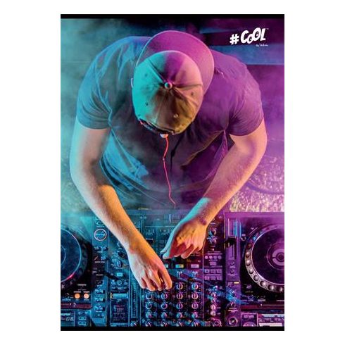 Füzet, tűzött, A5, kockás, 96 lap, COOL BY VICTORIA, "DJ"