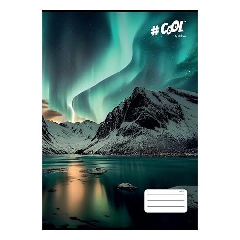 Füzet, tűzött, A4, kockás, 32 lap, COOL BY VICTORIA, "Aurora borealis", "87-32"