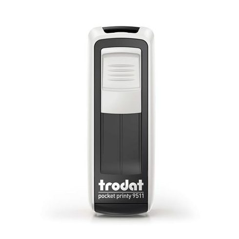 Bélyegző, TRODAT "Pocket Printy 9511", fehér ház, fekete párnával