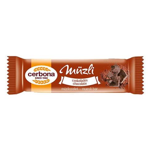 Müzliszelet, 20 g, CERBONA, csokoládés