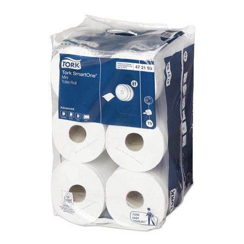 Toalettpapír, T9 rendszer, 2 rétegű, 14,9 cm átmérő, TORK " SmartOne Mini", fehér