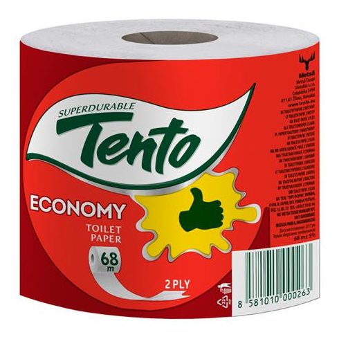 Toalettpapír, 2 rétegű, kistekercses, 36 tekercs, TENTO "Family Economy", natúr