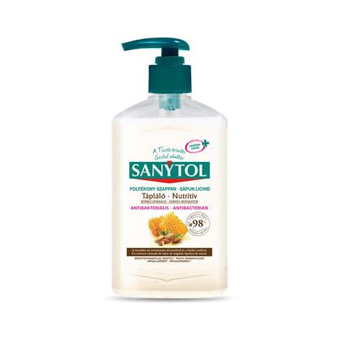 Antibakteriális folyékony szappan, 250 ml, SANYTOL "Tápláló", mandulatej