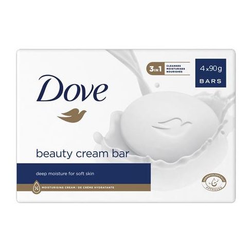 Krémszappan, 4x90 g, DOVE "Beauty cream bar", szépségápoló
