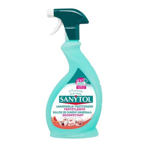 Általános tisztító- és fertőtlenítő spray, 500 ml, SANYTOL, grapefruit