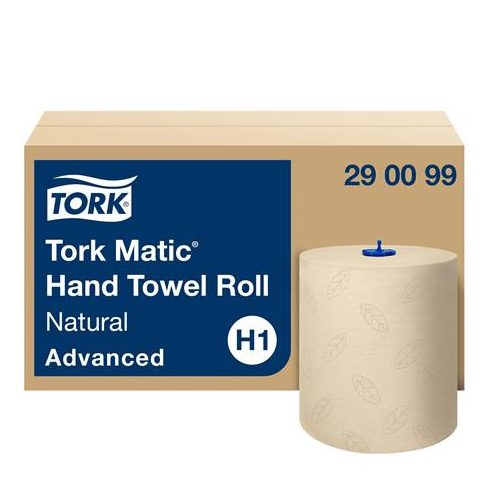 Kéztörlő, tekercses, 2 rétegű, H1 rendszer, Advanced, TORK "Matic", natúr