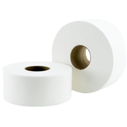 Toalettpapír, 2 rétegű, nagytekercses, 100 méter, 19 cm átmérő, hófehér