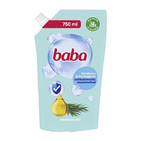 Folyékony szappan utántöltő, 750 ml, BABA, eukaliptusz