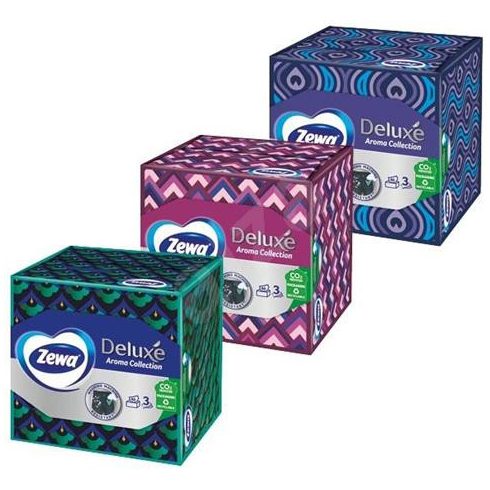 Papír zsebkendő, 3 rétegű, 60 db, ZEWA "Aroma Collection"
