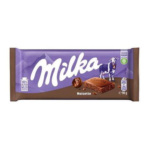 Táblás csokoládé, 90 g, MILKA "Noisette"