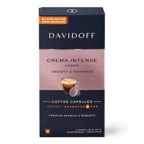 Kávékapszula, Nespresso® kompatibilis, 10 db, DAVIDOFF "Crema Intense Lungo"