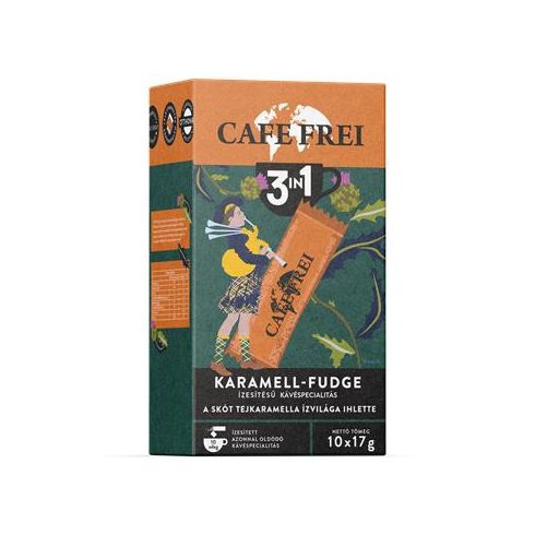 Instant kávé, 10x17 g, CAFE FREI "Skót Karamell-Fudge 3 in 1"