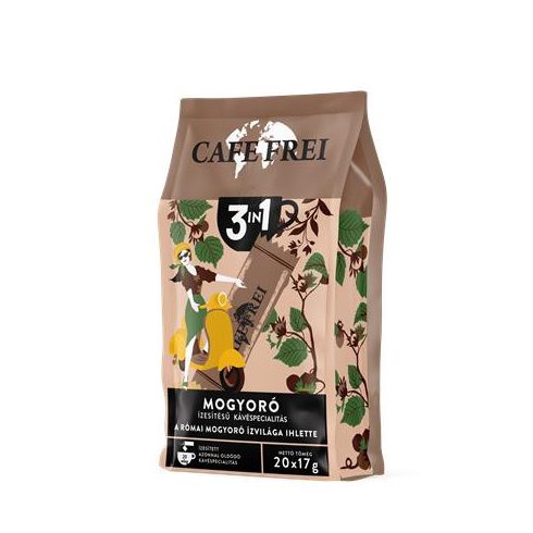 Instant kávé, 20x17 g, CAFE FREI "Római mogyoró 3 in 1"