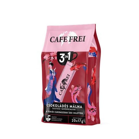 Instant kávé, 20x17 g, CAFE FREI "Tokiói csokoládés málna 3 in 1"