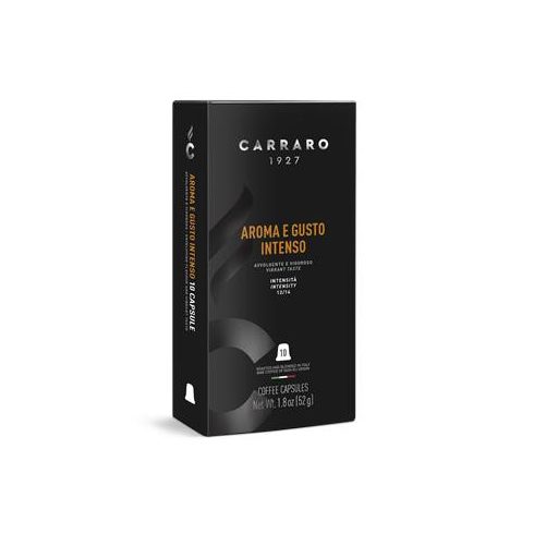 Kávékapszula, Nespresso® kompatibilis, 10 db, CARRARO "Aroma E Gusto Intenso"