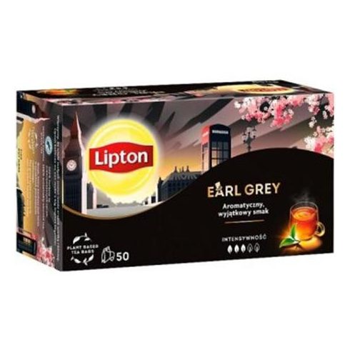 Fekete tea, 50x1,5 g, LIPTON "Earl grey"