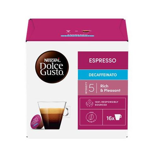 Kávékapszula, 16x6 g, NESCAFÉ DOLCE GUSTO "Espresso", koffeinmentes
