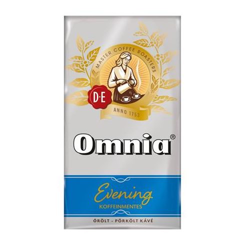 Kávé, pörkölt, őrölt, vákuumos csomagolásban, 250 g, DOUWE EGBERTS "Omnia Evening", Koffeinmentes