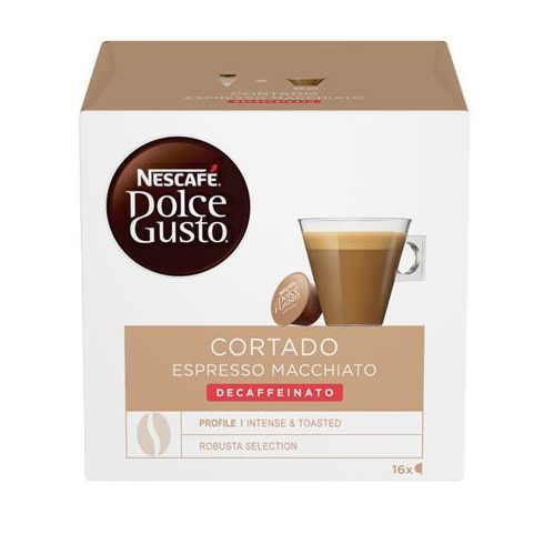 Kávékapszula, 16 db,  NESCAFÉ DOLCE GUSTO "Cortado", koffeinmentes