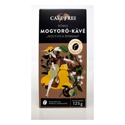 Kávé, pörkölt, szemes, 125 g, CAFE FREI "Római mogyoró"