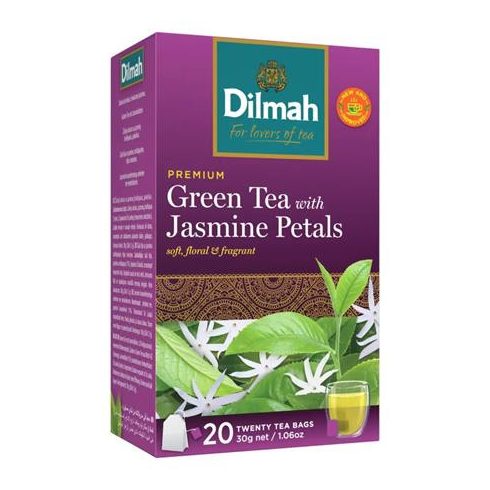 Zöld tea, 20x1,5g, DILMAH, jázmin