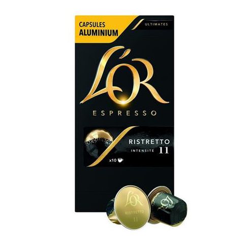 Kávékapszula, Nespresso® kompatibilis, 10 db, JACOBS DOUWE EGBERTS "L'OR Ristretto"