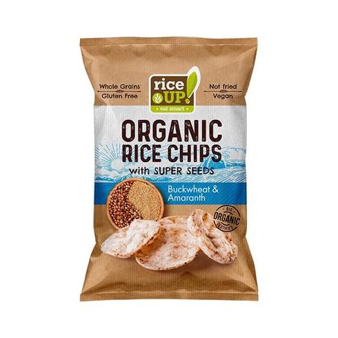 Barnarizs chips, 25 g, RICE UP "Bio", hajdinával és amaránttal