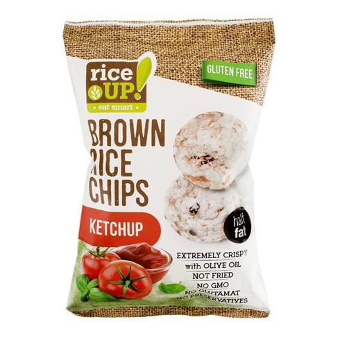 Barnarizs chips, 60 g, RICE UP, ketchup