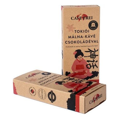 Kávékapszula, Nespresso® kompatibilis, 9 db, CAFE FREI "Tokiói csokoládés málna"