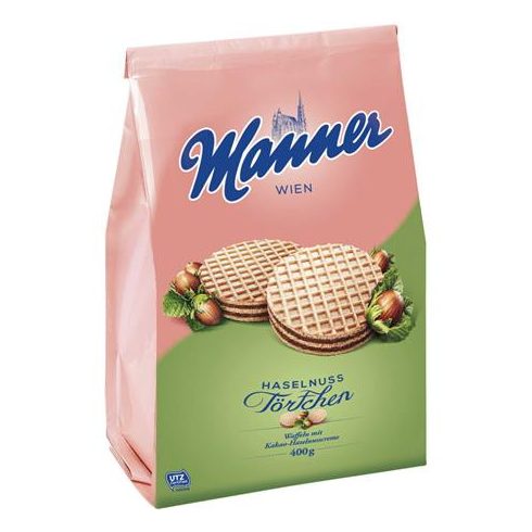 Mogyorós ostya, 400 g, MANNER "Törtchen"