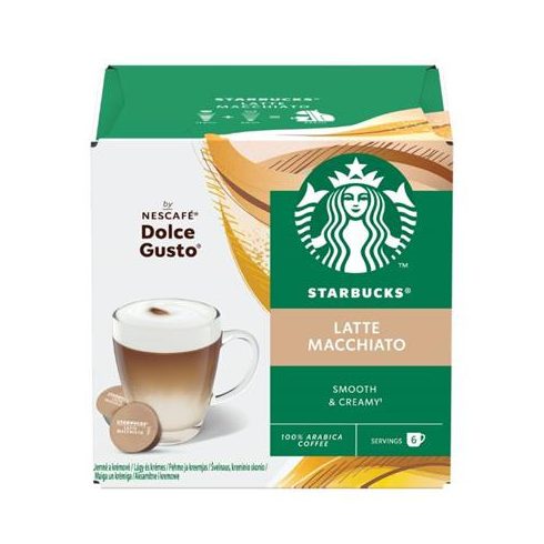Kávékapszula, 12 db, STARBUCKS by Dolce Gusto®, "Latte Macchiato"