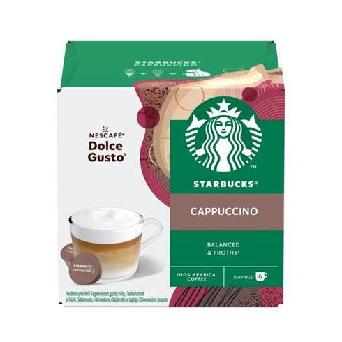 Kávékapszula, 12 db, STARBUCKS by Dolce Gusto®, "Cappuccino"