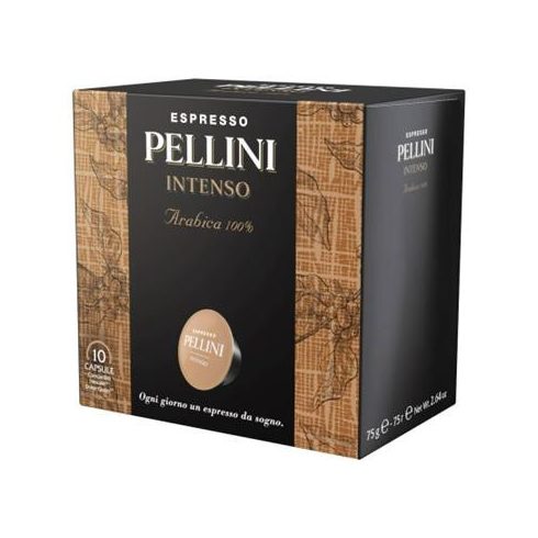 Kávékapszula, Dolce Gusto kompatibilis, 10 db, PELLINI, "Intenso"