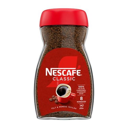 Instant kávé, 200 g, üveges, NESCAFÉ "Classic"