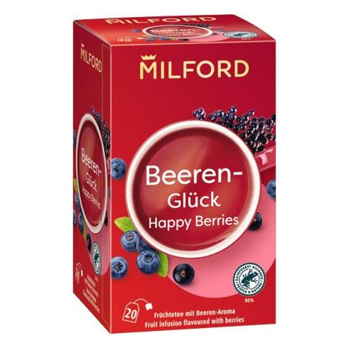 Gyümölcstea, 20x2,5 g, MILFORD "Happy berries", bogyós gyümölcs
