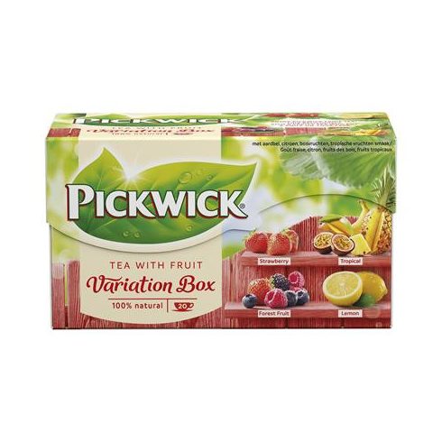 Fekete tea, 20x1,5 g, PICKWICK "Variációk Piros", eper, trópusi gyümölcs, erdei gyümölcs, citrom