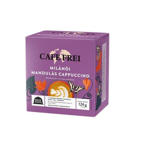 Kávékapszula, Dolce Gusto kompatibilis, 9 db, CAFE FREI "Milánói mandulás cappuccino"