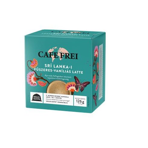 Kávékapszula, Dolce Gusto kompatibilis, 9 db, CAFE FREI "Srí Lanka-i fűszeres-vaníliás latte"