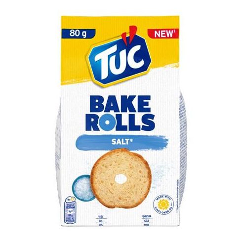 Pirított kenyérkarika, 80 g, TUC "Bake Rolls", sós