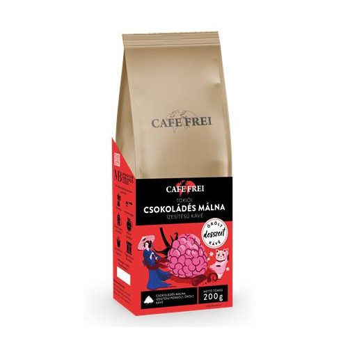 Kávé, pörkölt, őrölt, 200 g, CAFE FREI "Tokiói Málna Csokoládéval"