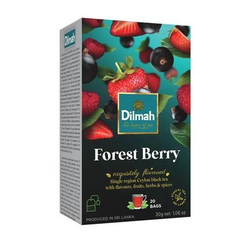 Fekete tea, 20x1,5g, DILMAH, erdei gyümölcs