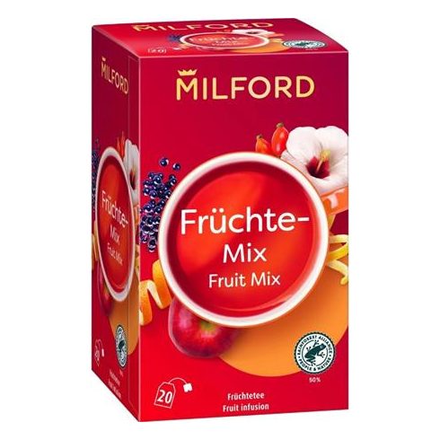 Gyümölcstea, 20x2,5 g, MILFORD "Fruitmix", vegyes gyümölcs