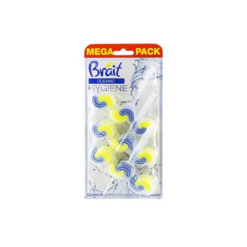 WC tisztító blokk, 2 fázisú, 3x45 g, "Brait Hygiene and fresh", óceán