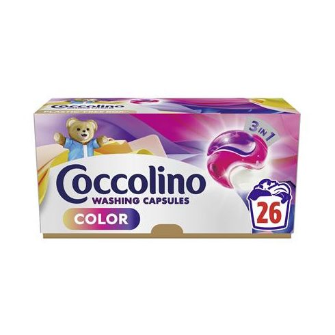 Mosókapszula, 26 db, COCCOLINO "3in1 Color"